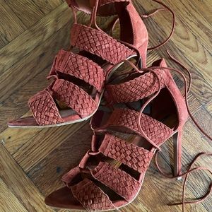 Zara lace up suede shoes